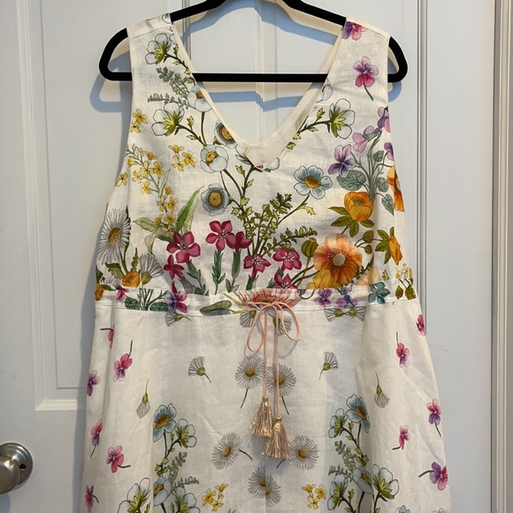 NEW Johnny Was Flaria V-Neck Floral Linen Dress - Picture 8 of 13